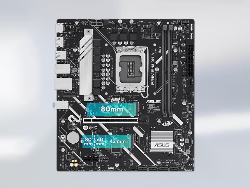 ASUS PRIME H810M-A-CSM Intel H810 LGA 1851 mATX motherboard, 6+1+1